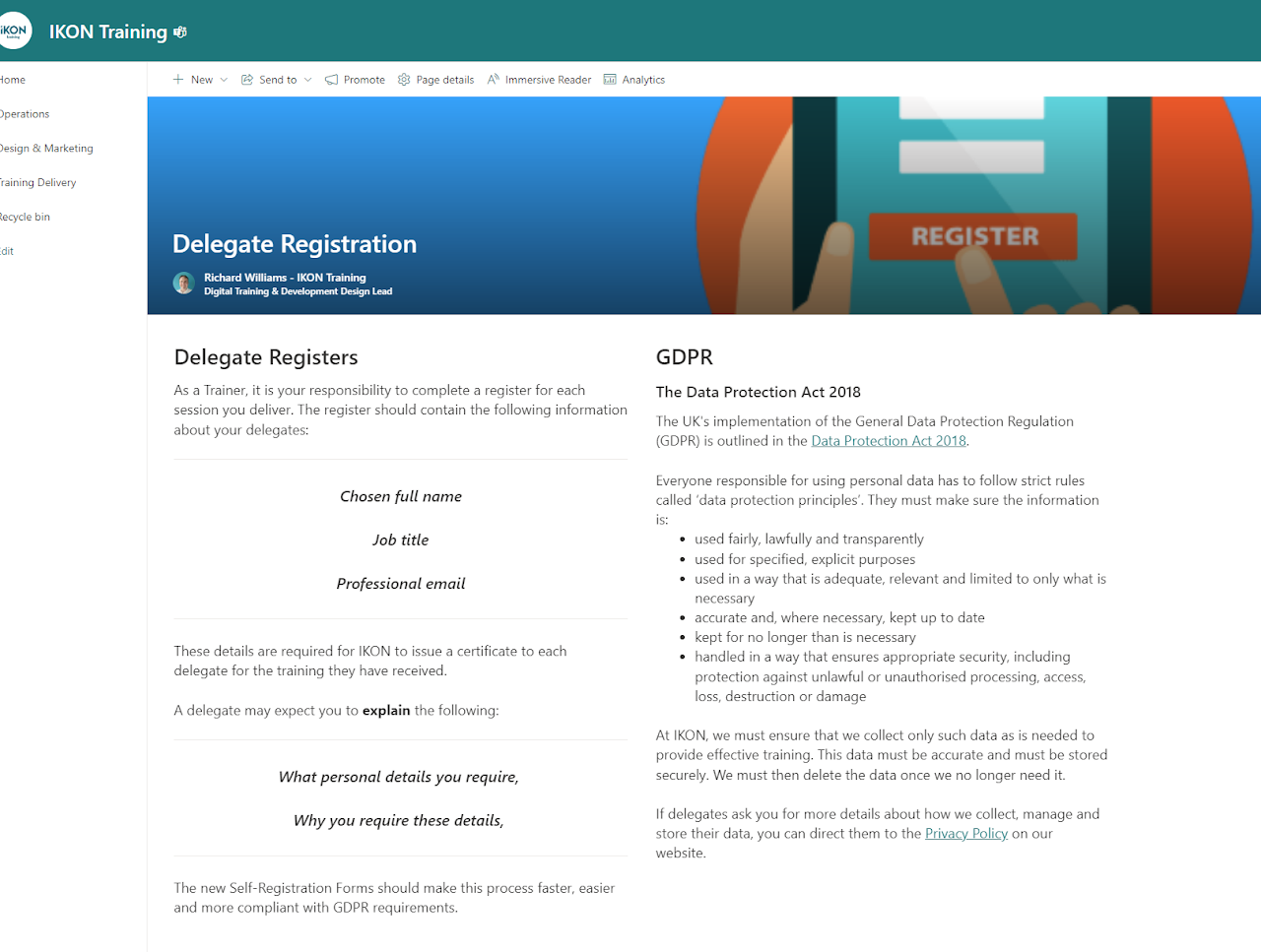 Delegate Self-Registration Page